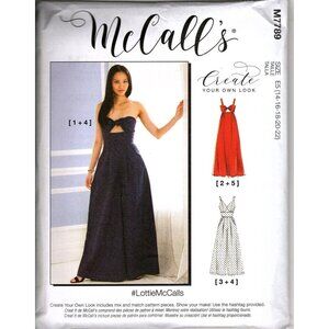 McCall's M7789 Misses 14 to 22 Cut Out Dresses and Jumpsuit Uncut Sewing Pattern